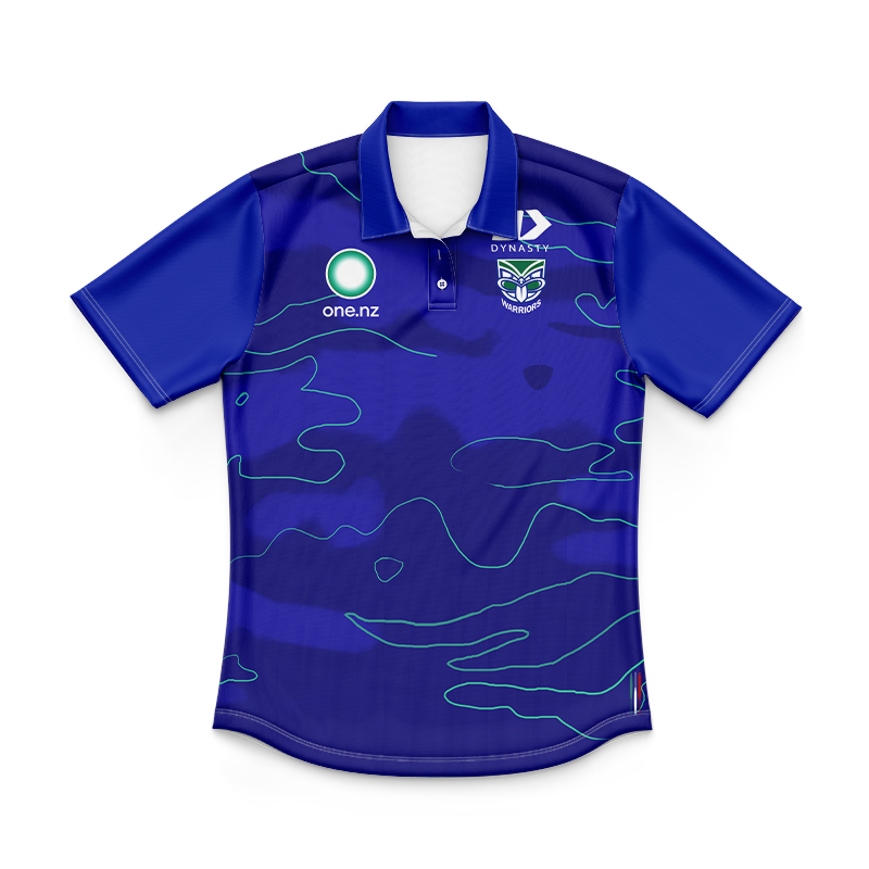 Kid's NRL New Zealand Warriors Dynasty 2024 Royal Training Polo Shirt