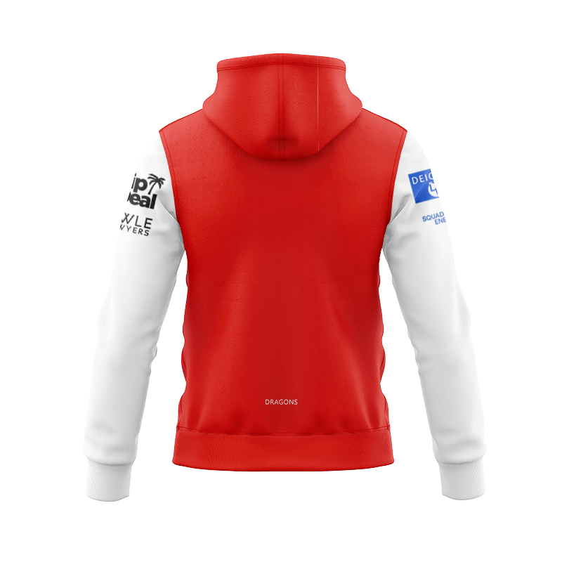 NRL St George Illawarra Dragons 2024 Player Zipper Hoodie