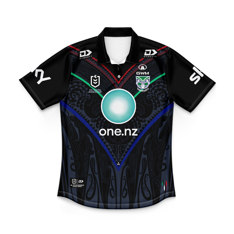 Kid's NRL New Zealand Warriors 2024 Indigenous Polo Shirt
