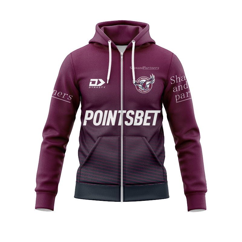 NRL Manly Warringah Sea Eagles 2024 Maroon Training Zipper Hoodie