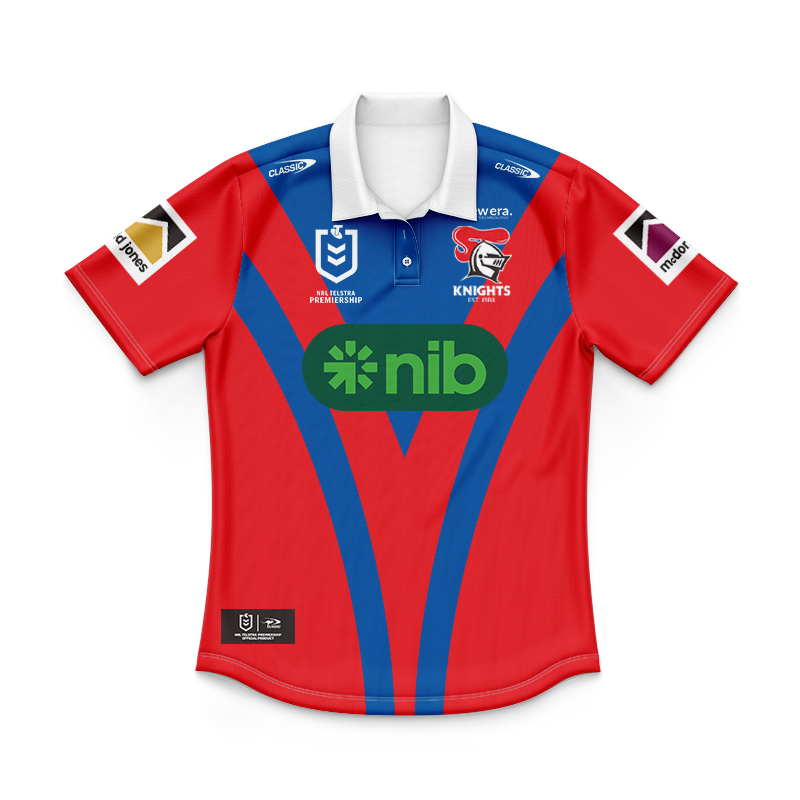 Kid's NRL Newcastle Knights 2024 Home Polo Shirt