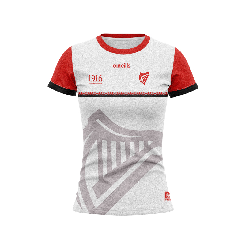 Women's GAA New 1916 Commemoration Player Fit Jersey White Red