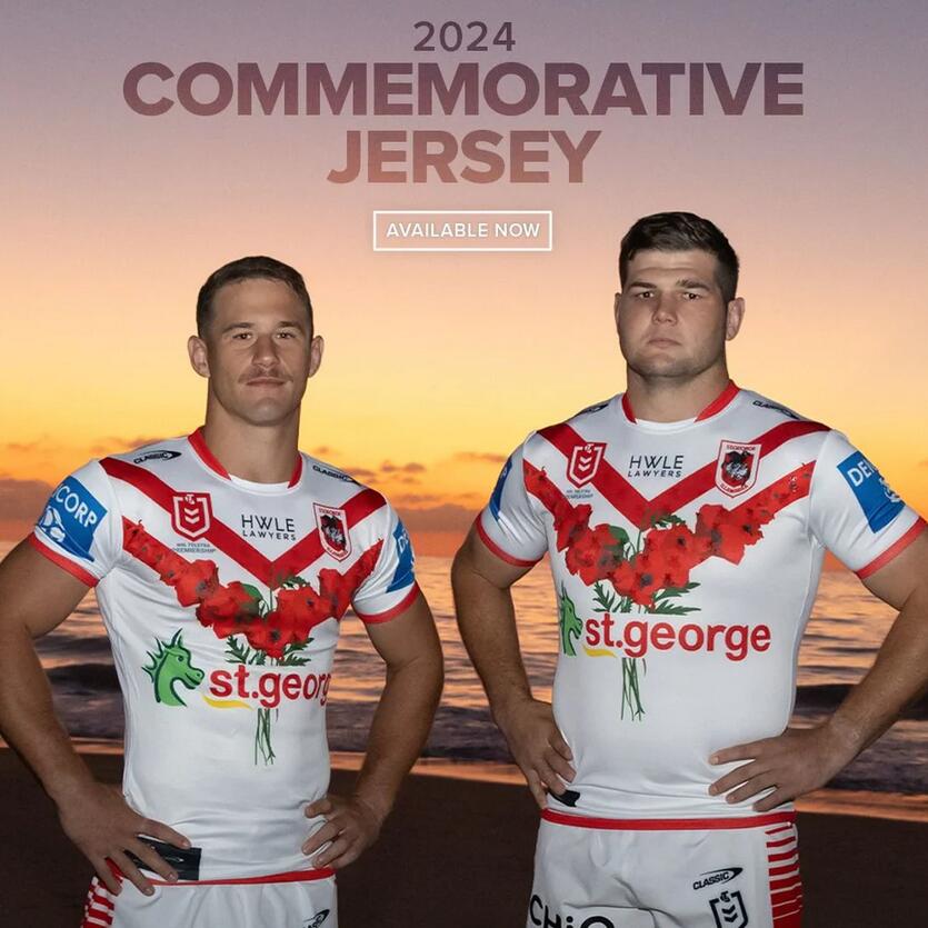 St George Illawarra Dragons 2024 ANZAC Commemorative Jersey