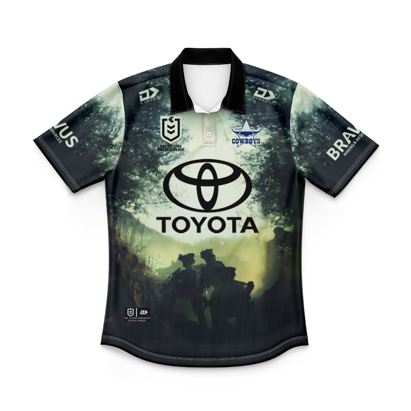 Kid's NRL North Queensland Cowboys 2024 ANZAC Polo Shirt