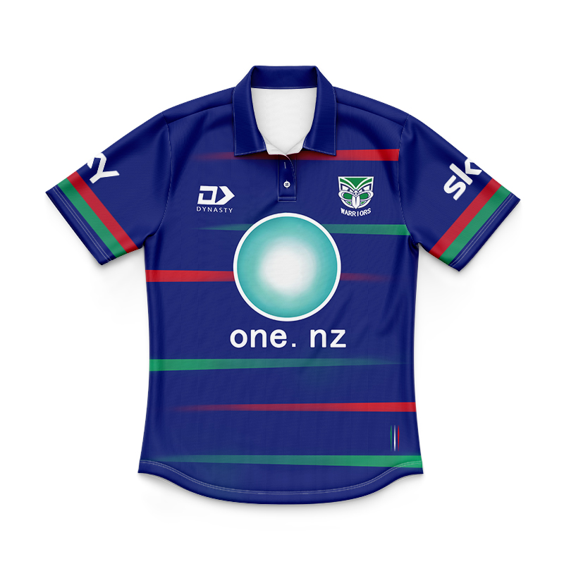 Kid's NRL New Zealand Warriors 2024 Dynasty Training Polo Shirt