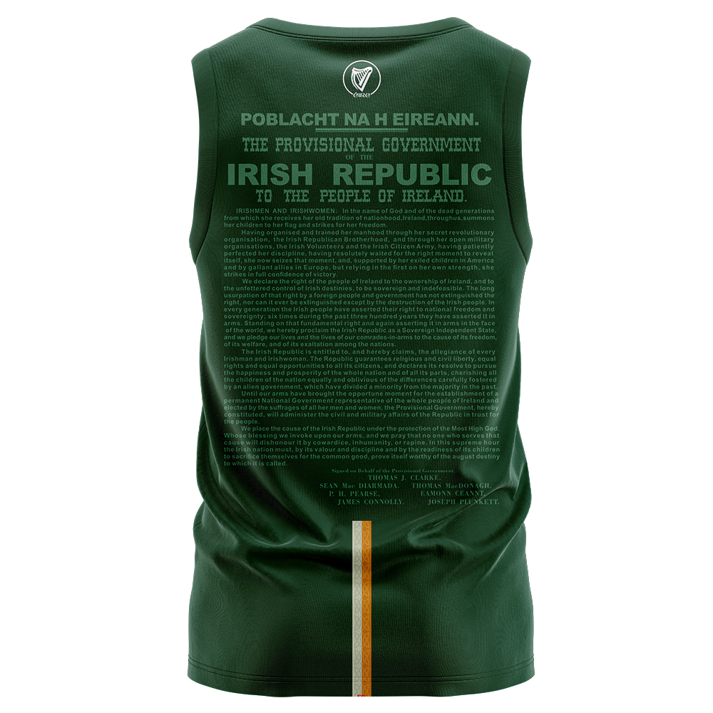 Men's Ireland GAA 1916 Commemoration Sleeveless Jersey Green