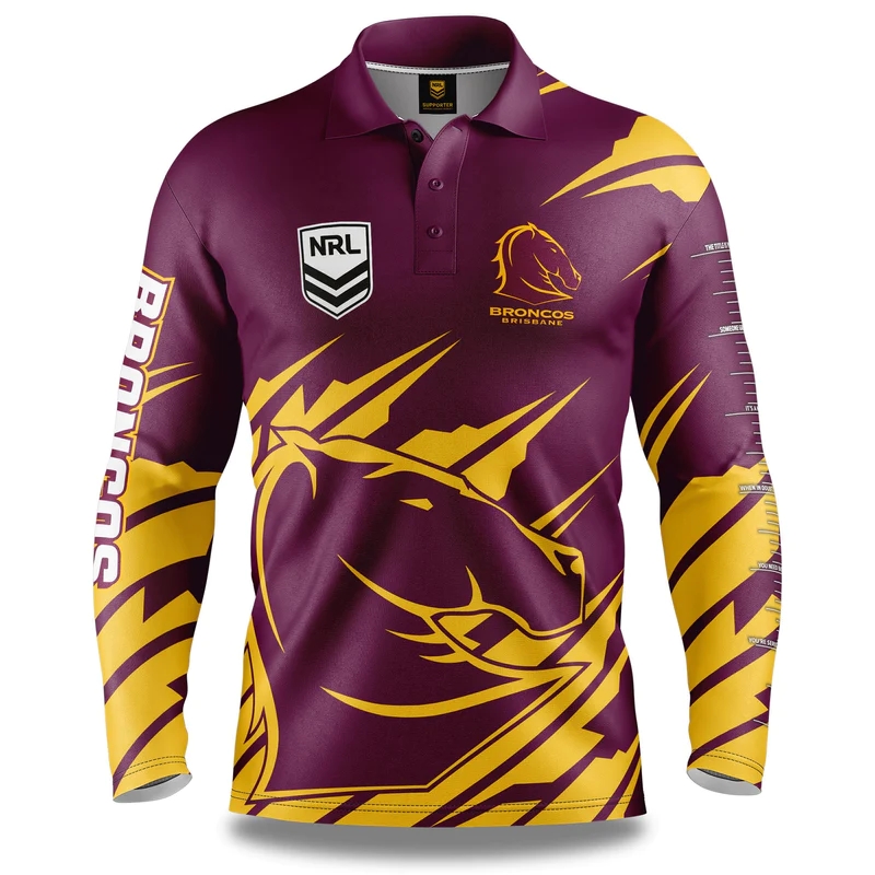 NRL Brisbane Broncos 2024 'FISHFINDER' Fishing Shirt