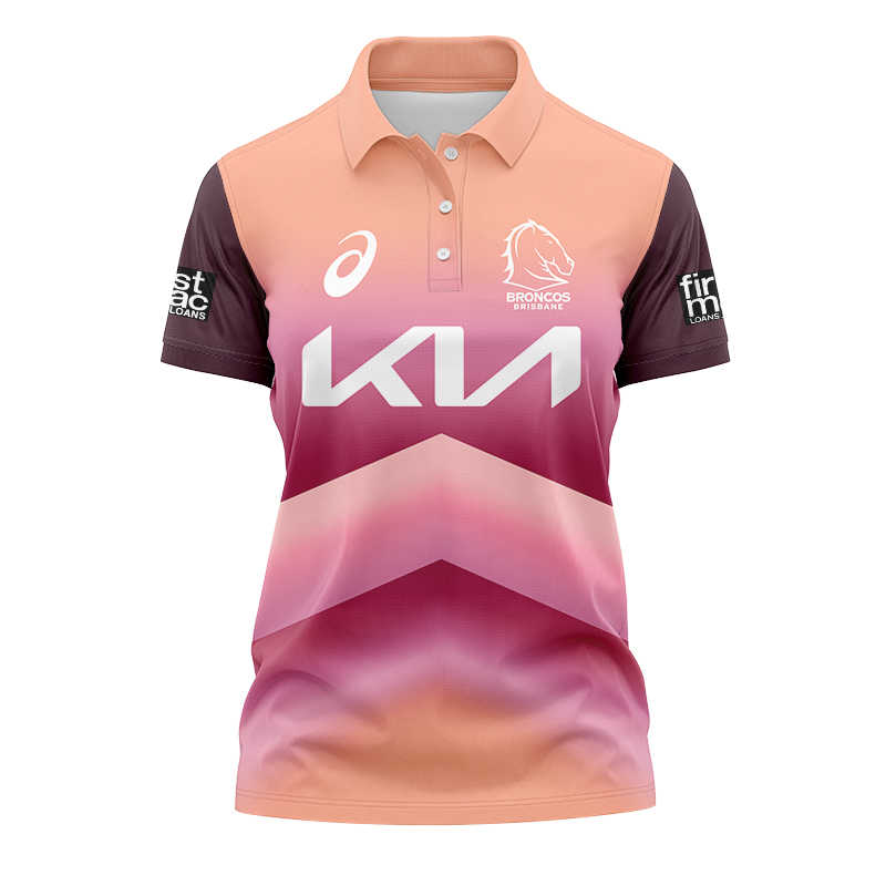 Women's NRL Brisbane Broncos 2024 Sunstone Training Polo Shirt