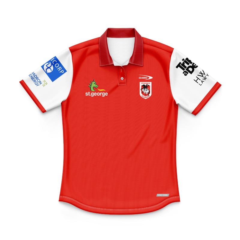 Kid's NRL St George Illawarra Dragons 2024 Player Polo Shirt