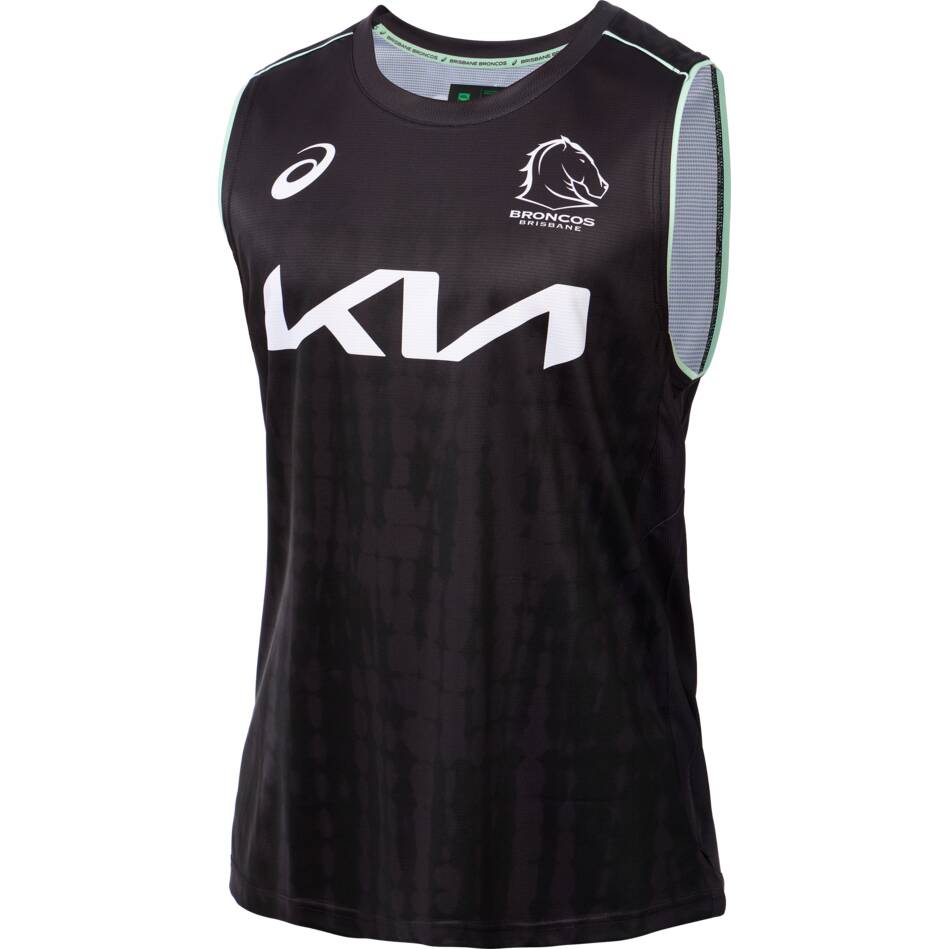 NRL Brisbane Broncos 2025 Black Training Singlet