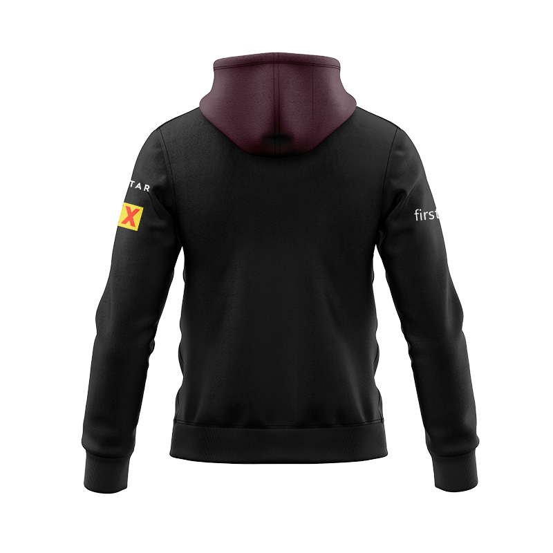 NRL Brisbane Broncos 2025 Black Team Zipper Hoodie