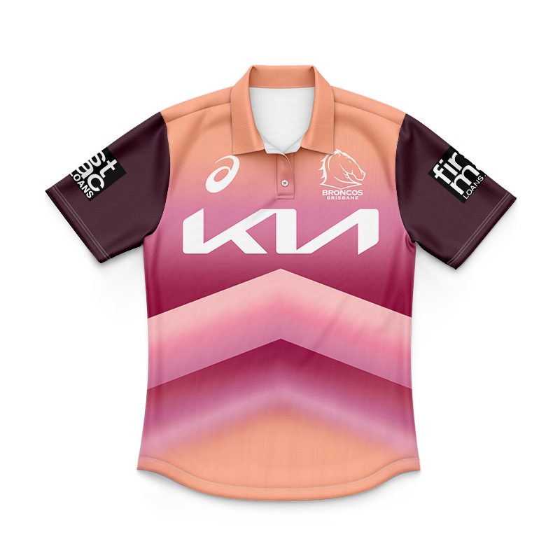 Kid's NRL Brisbane Broncos 2024 Sunstone Training Polo Shirt