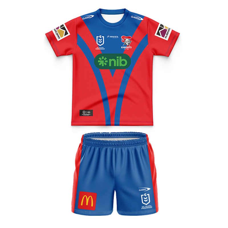 Kid's NRL Newcastle Knights 2024 Home Jersey+Shorts