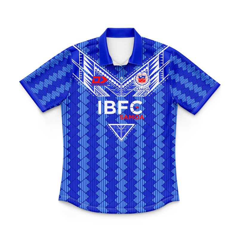 Kid's Toa Samoa Rugby League 2024 Home Polo Shirt