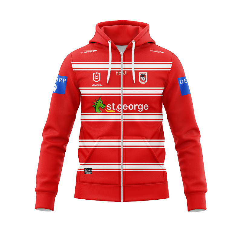 NRL St George Illawarra Dragons 2024 Away Zipper Hoodie