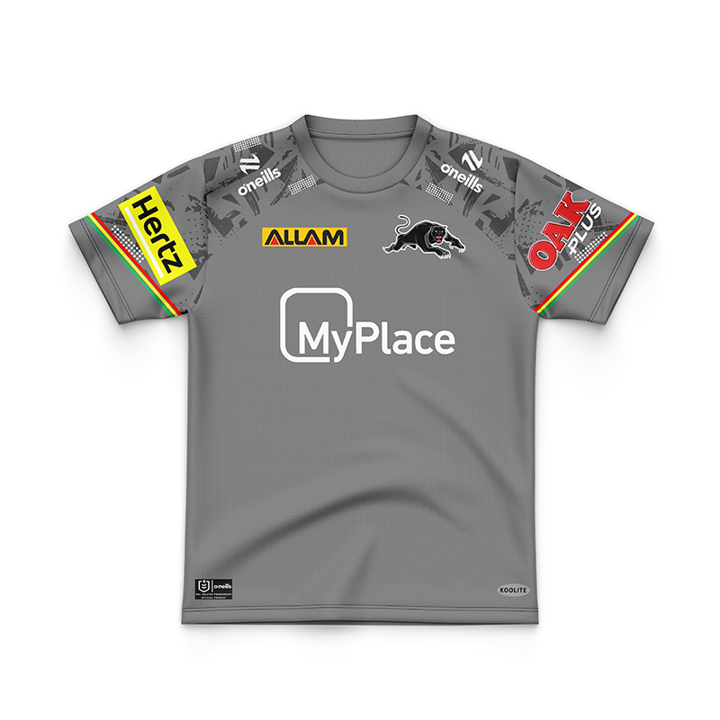 Kid's NRL Penrith Panthers 2024 Grey Training Jersey