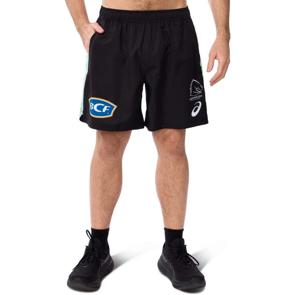 NRL Brisbane Broncos 2025 Black Training Shorts