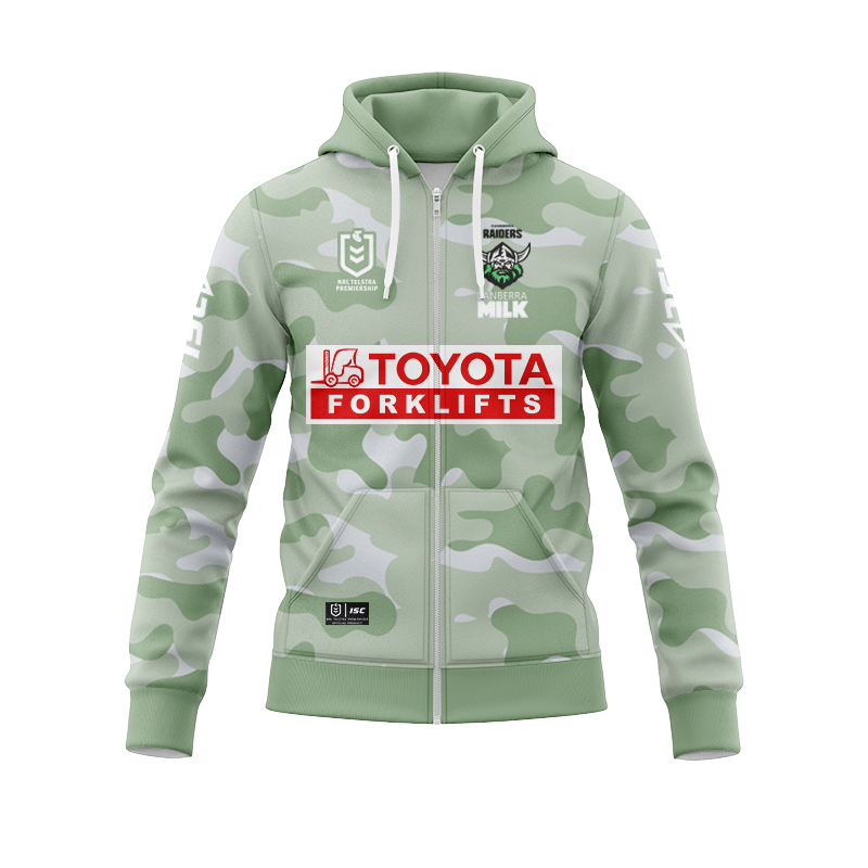 NRL Canberra Raiders 2024 ANZAC Zipper Hoodie