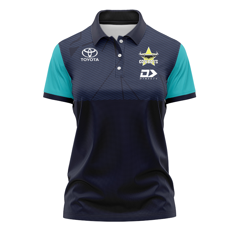Women's NRLW North Queensland Cowboys 2024 Media Polo Shirt