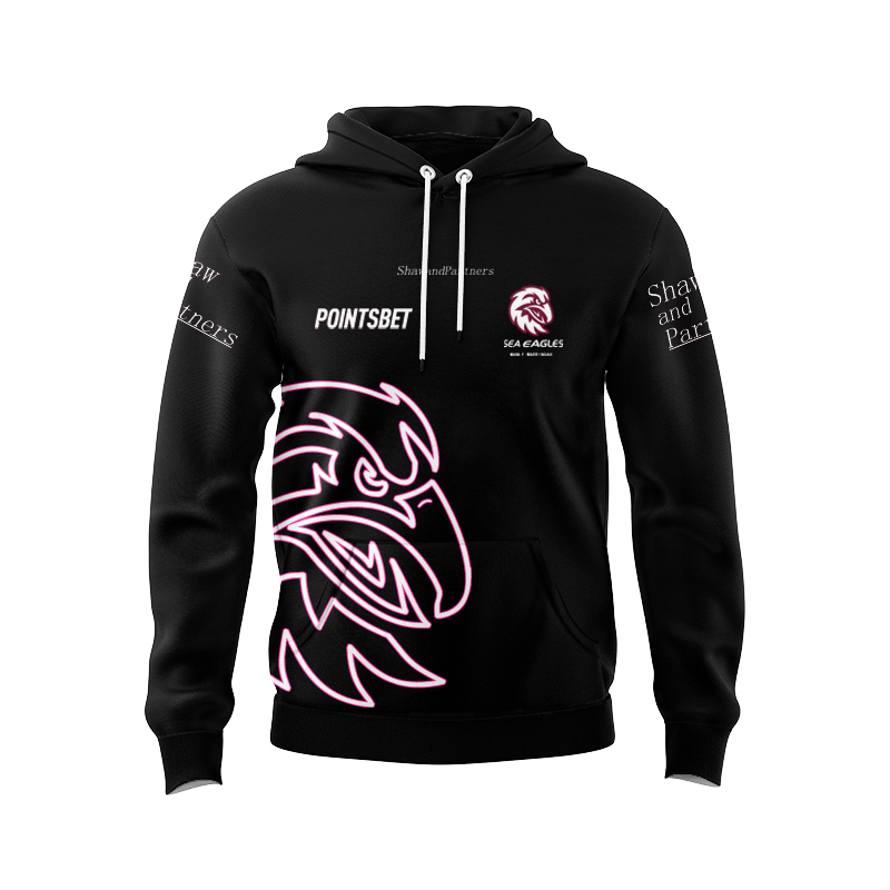 NRL Manly Warringah Sea Eagles 2024 Black Warm Up Hoodie