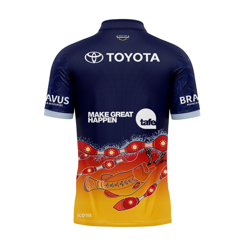 NRL North Queensland Cowboys 2024 Indigenous Polo Shirt