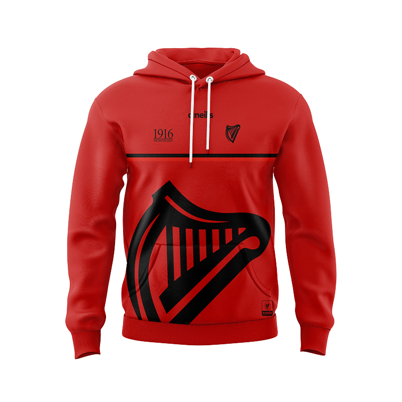 Men's Ireland GAA 1916 Commemoration Red Black Hoodie
