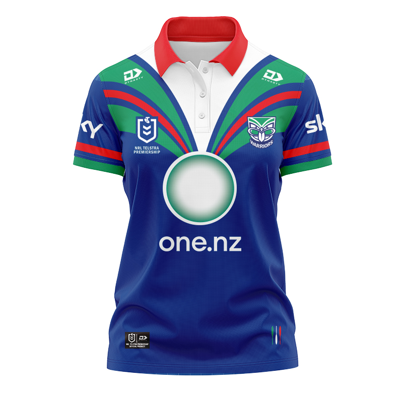 Women's NRL New Zealand Warriors 2024 Players Fit Home Polo Shirt