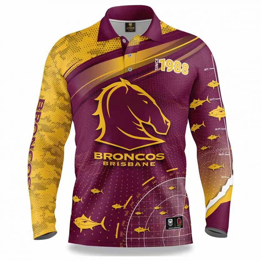NRL Brisbane Broncos 2022 'FISHFINDER' Fishing Shirt