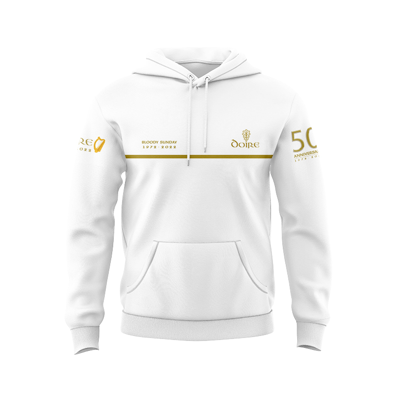 Men's Derry GAA Bloody Sunday Commemorative White Hoodie