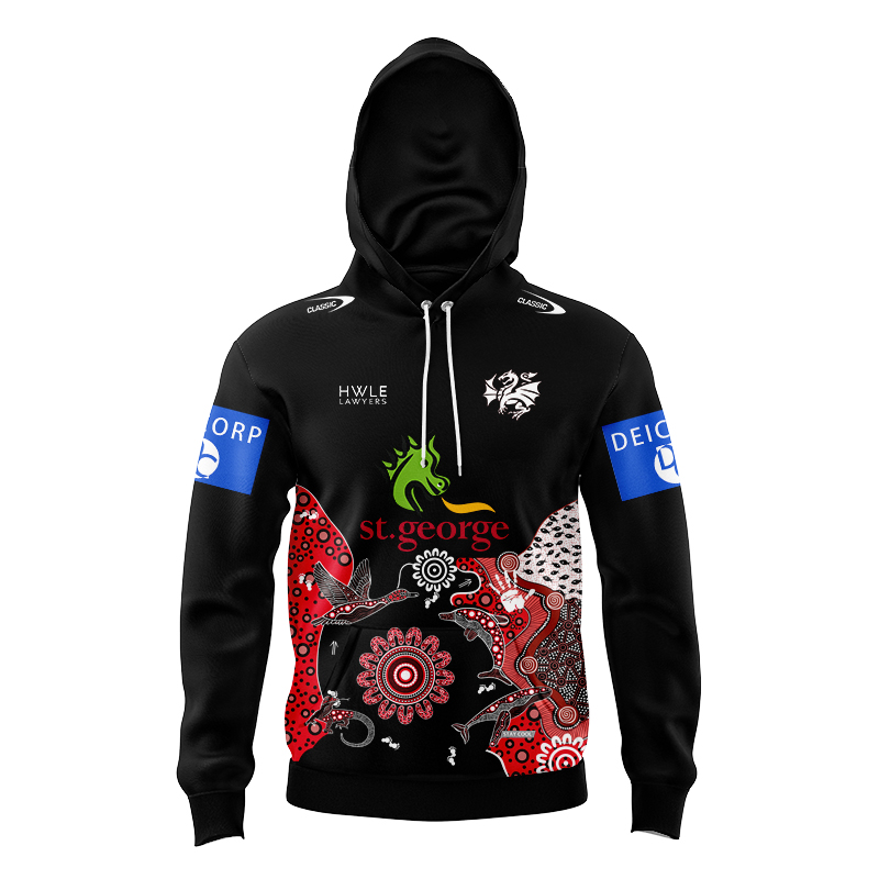 Kid's NRL St George Illawarra Dragons 2024 Indigenous Training Hoodie