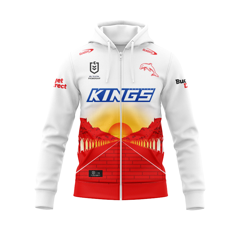 NRL Dolphins 2024 ANZAC Zipper Hoodie