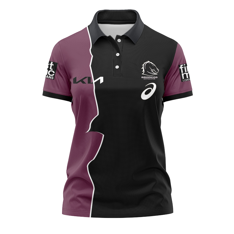 Women's NRL Brisbane Broncos 2024 Training Mix Polo Shirt
