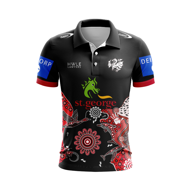 NRL St George Illawarra Dragons 2024 Indigenous Training Polo Shirt