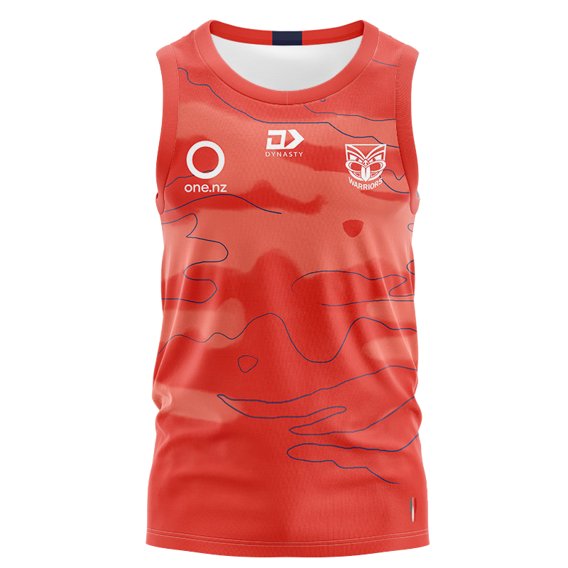NRL New Zealand Warriors 2024 Dynasty Orange Training Singlet
