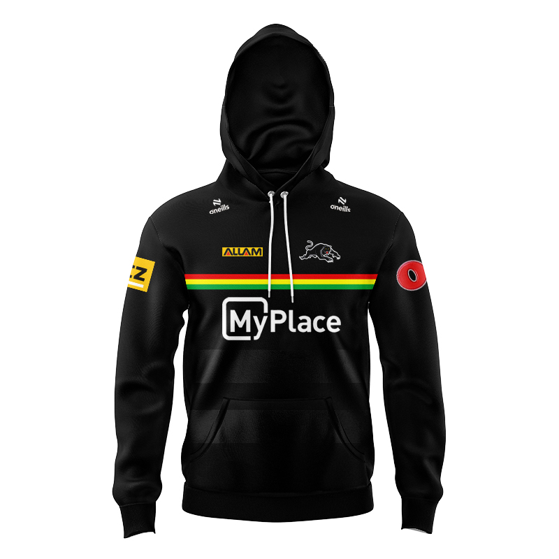 Kid's NRL Penrith Panthers 2025 Black Training Hoodie