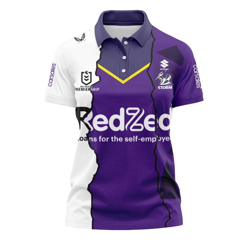 Women's NRL Melbourne Storm 2024 Mix Polo Shirt