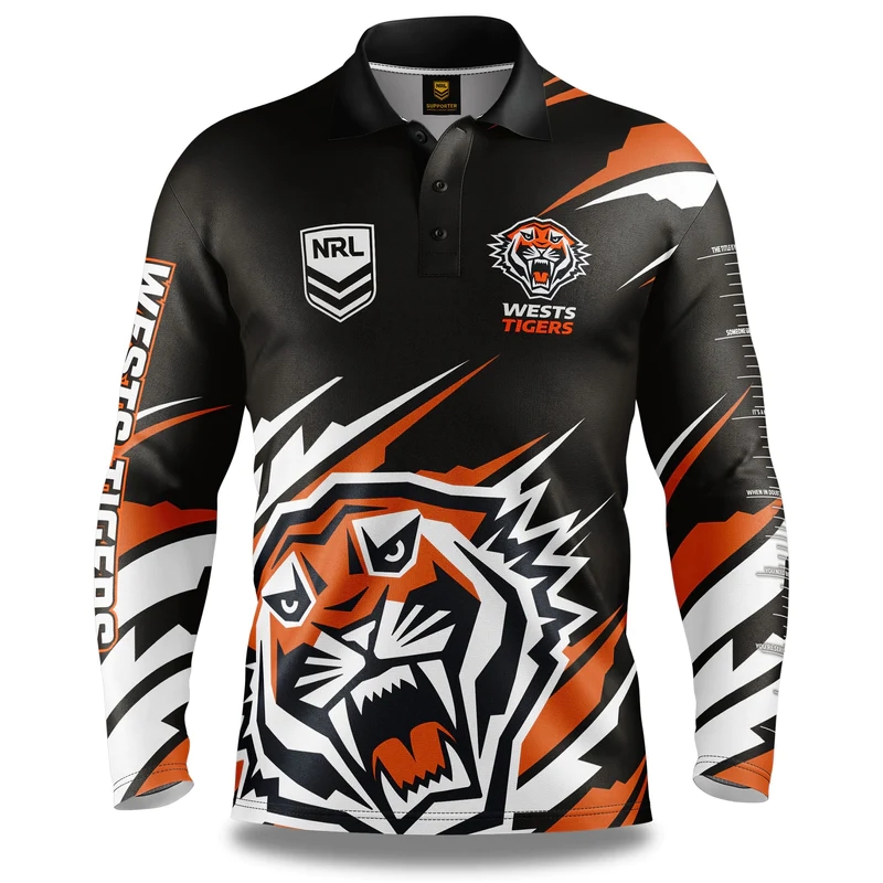 NRL Wests Tigers 2024 'FISHFINDER' Fishing Shirt