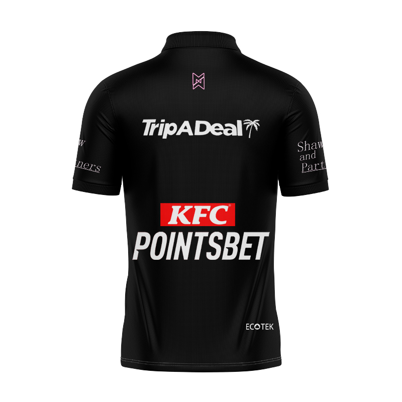 NRL Manly Warringah Sea Eagles 2024 Black Warm Up Polo Shirt