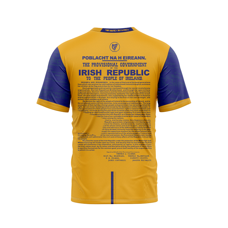 Men's GAA New 1916 Commemoration Player Fit Jersey Yellow Blue