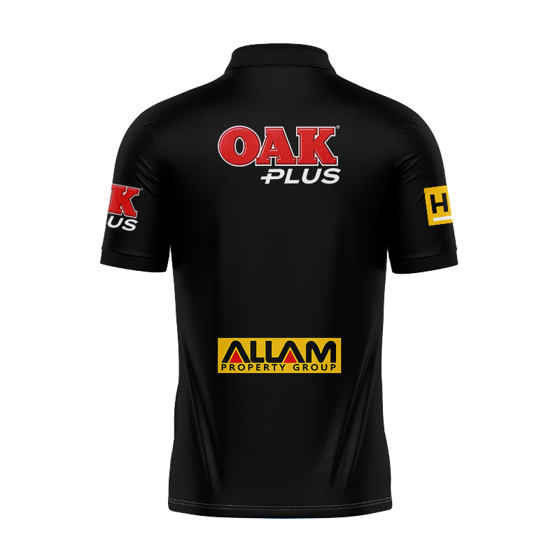 NRL Penrith Panthers 2025 Black Training Polo Shirt