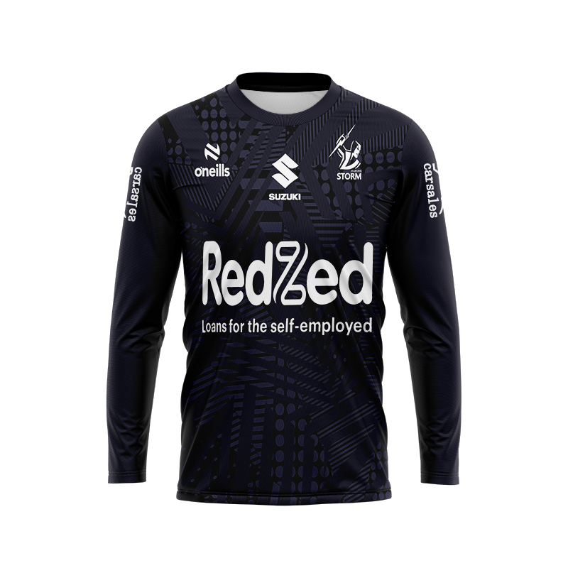 NRL Melbourne Storm 2024 Long Sleeve Black Training Jersey