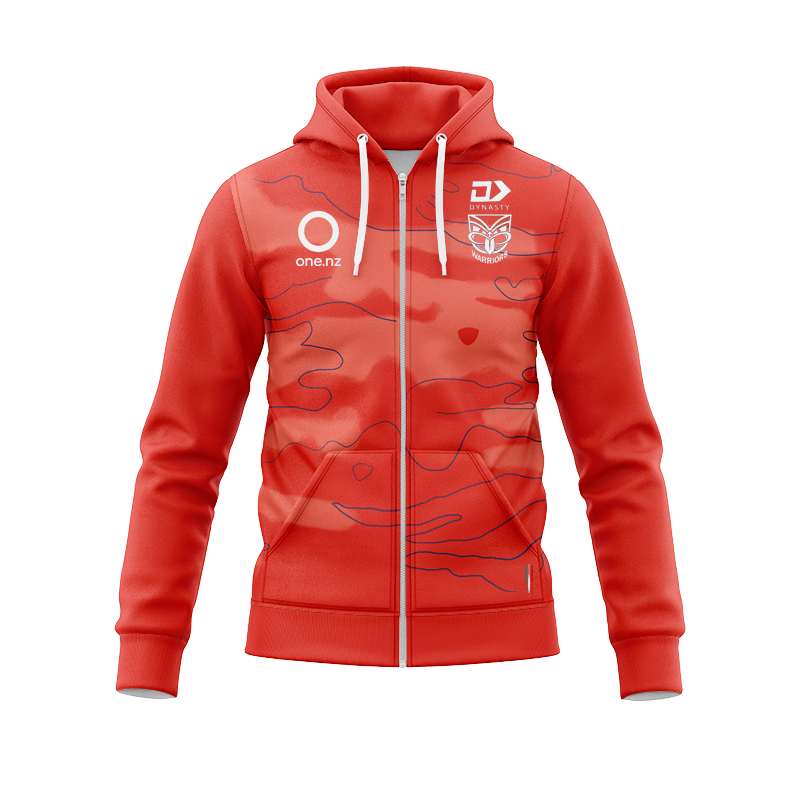 NRL New Zealand Warriors 2024 Dynasty Orange Training Zipper Hoodie