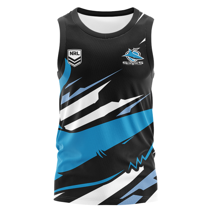 NRL Cronulla-Sutherland Sharks 2024 'FISHFINDER' Fishing Singlet