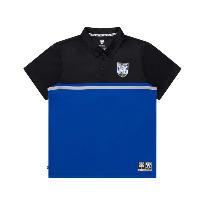 NRL Canterbury-Bankstown Bulldogs 2024 Black Blue Polo Shirt