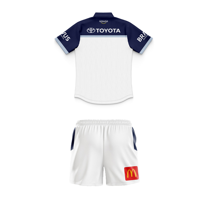 Kid's NRL North Queensland Cowboys 2024 Away Polo Shirt+Shorts