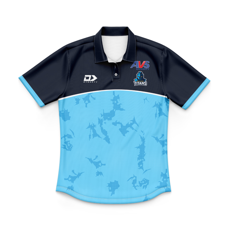 Kid's NRL Gold Coast Titans 2025 Cyan Training Polo Shirt