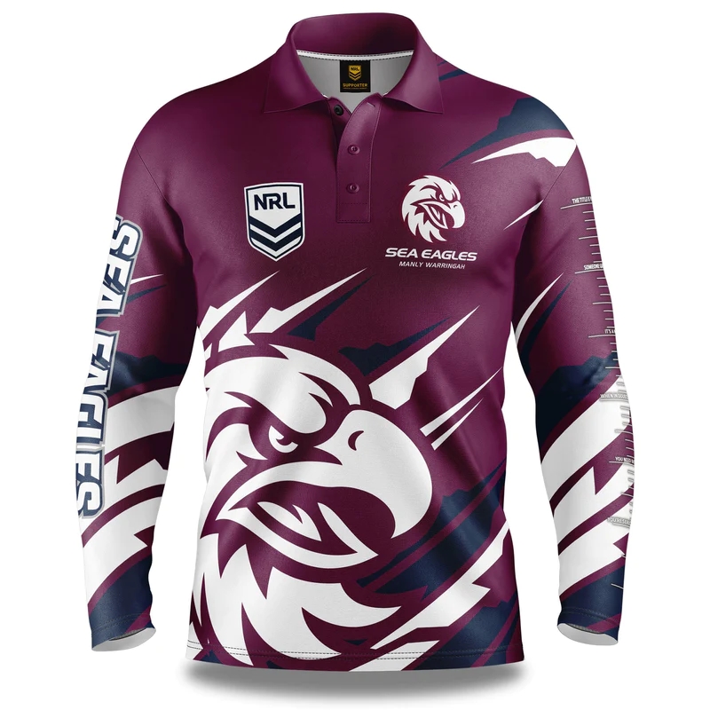 NRL Manly Warringah Sea Eagles 2024 'FISHFINDER' Fishing Shirt