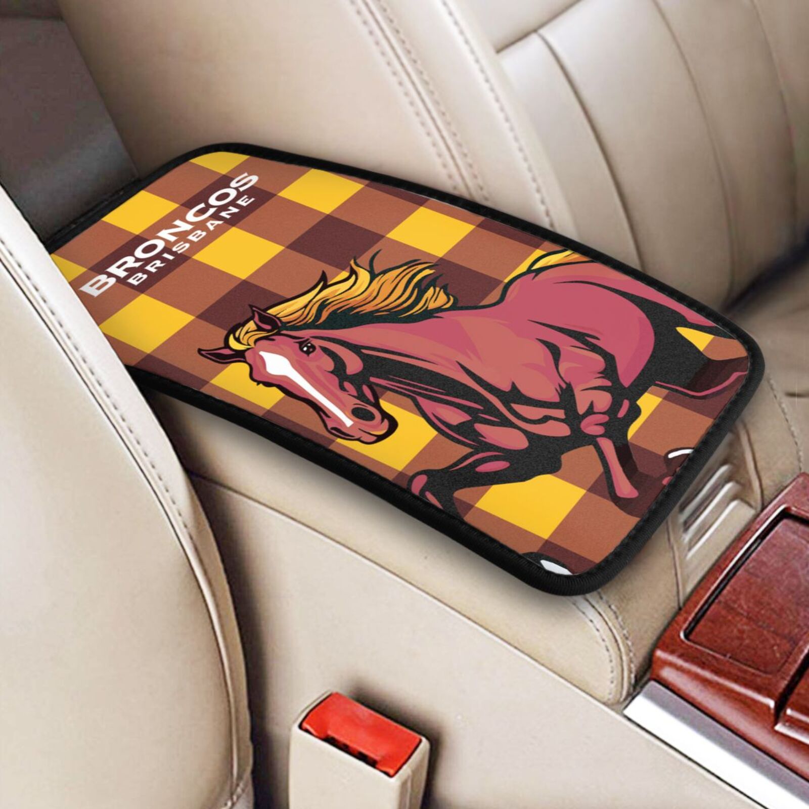 Brisbane Broncos Plaid Car Handrail Box Cushion CHC2498