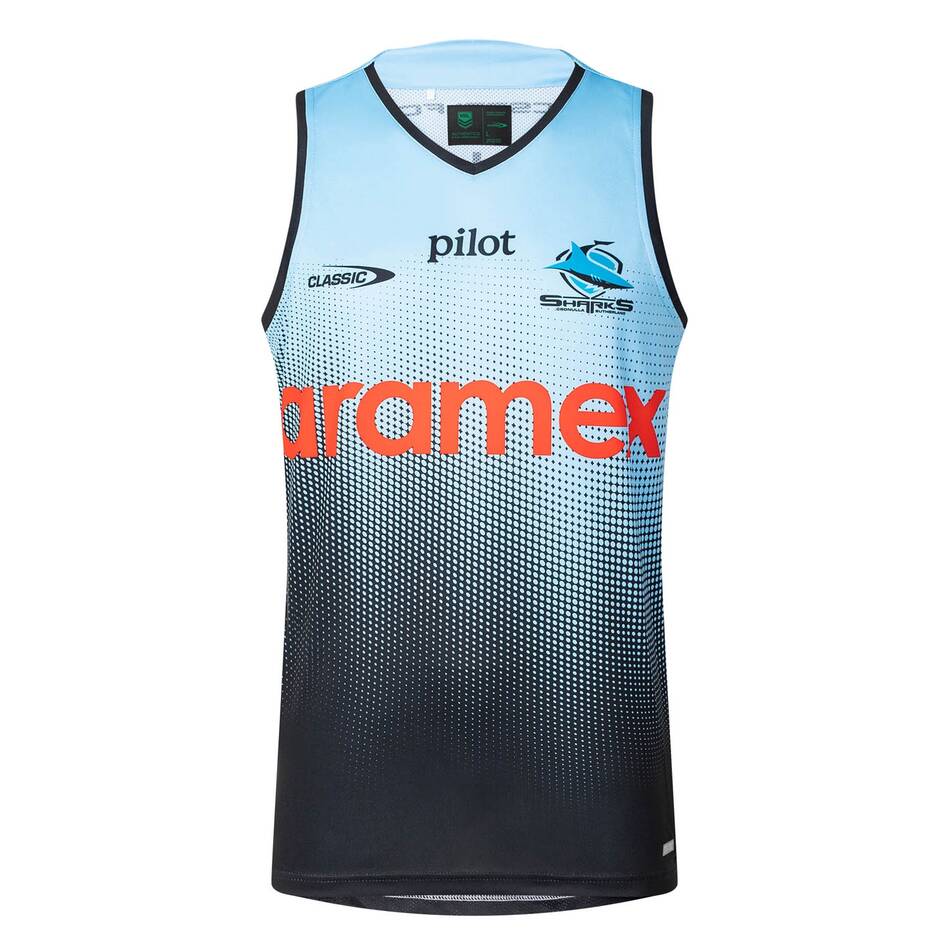 NRL Cronulla-Sutherland Sharks 2025 Sky Training Singlet
