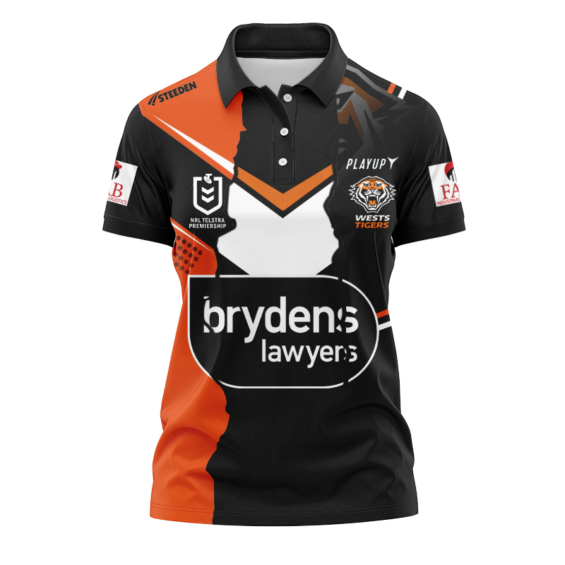 Women's NRL Wests Tigers 2024 Mix Polo Shirt